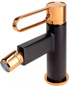 Baterie bideu FDesign Zaffiro monocomanda negru - rose gold
