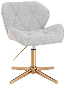 HR111CROSS Scaun Gri Boucle cu Bază Aurie