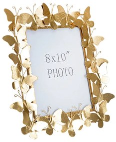 Ramă foto aurie din metal 35x38 cm Butterfly – Mauro Ferretti