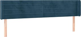 vidaXL Tăblie pat cu aripioare albastru închis 183x16x78/88 cm catifea