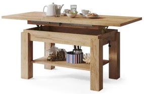 Masă extensibilă ADONIS cu raft, stejar craft