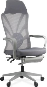 Scaun ergonomic SYYT 9512 gri, spătar rabatabil și suport picioare