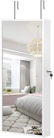 Dulap pentru bijuterii suspendat cu iluminare LED Alb