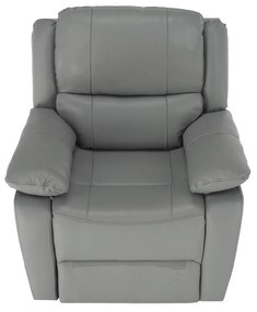 Fotoliu de relaxare, piele / piele ecologică gri VIVAN