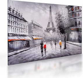 Tablou pe sticlă - Pictură în ulei, Paris (70x50 cm)
