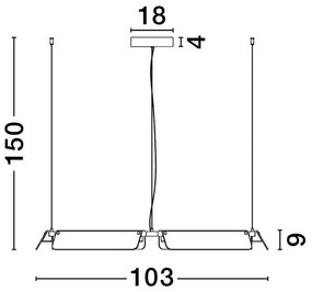 Lustra LED suspendata design modern APNEA D-103cm