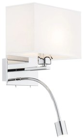 Aplica de perete cu reader LED design elegant HILARY crom/alb