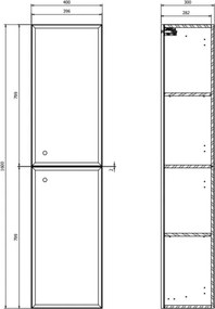 Cersanit S1021-010 - Dulap suspendat pentru baie MILLE, 160x40 cm, alb mat