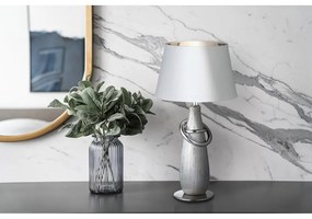 Veioză din ceramică și pânză Trio Thebes înălțime 38 cm, alb
