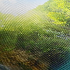 Tablou - cascadele în djunglă (cu ceas) (90x30 cm)