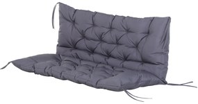 Outsunny Pernă pentru Scaun și Spătar pentru Bancă de Grădină leagăn canapea 2 Locuri Mare Confort 132 x 110 x 10 cm Gri | Aosom Romania