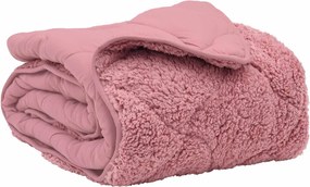 vidaXL Duvet de iarnă Roz 220 x 260 cm Microfibră și fleece Teddy