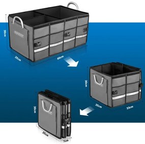 Deuba Organizator valiza gri - 60x35x30cm