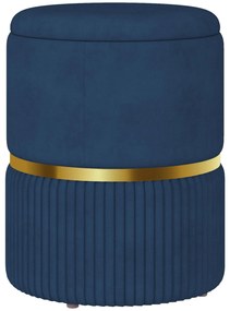HOMCOM Puf scaun-taburet pentru picioare cu depozitare interioară din catifea 36 x 36 x 44 cm pentru sufragerie dormitor bleu | Aosom Romania