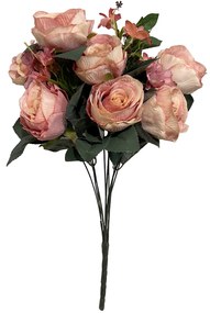 Trandafiri artificiali Caroline, Roz, 45cm