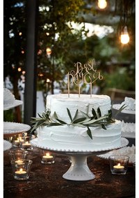 Platou pentru prăjituri din gresie ceramică Costa Nova Pearl, ⌀ 22 cm, alb