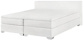 Pat matrimonial 180 cm PREMIER (cu saltele) (alb). 1007429
