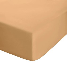 Cearceaf galben-portocaliu din bumbac percale cu elastic 135x190 cm Easy Iron Percale – Catherine Lansfield