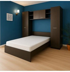 Set Dormitor Giulia, Pat 140 X 200, Saltea Inclusa, Culoare Wenge