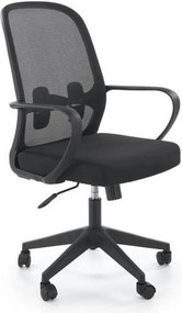Scaun birou ORCANO, negru, stofa clasica/plastic, 62x65x101/111 cm