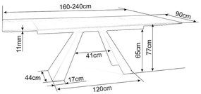 Masa de bucaterie Salvadore II, 160 x 90 cm, neagra