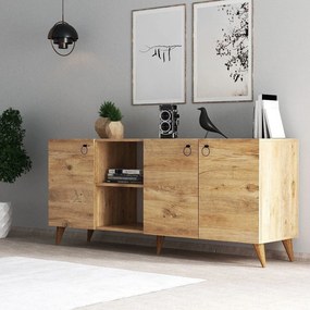 Comoda 616TNM1608, stejar, PAL melaminat, 180x45x79 cm