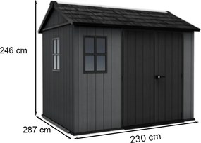 Căsuță de grădină din plastic Newton 2.0 9x7.5 gri