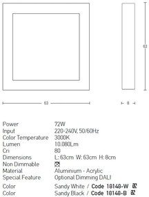 Plafoniera, lustra LED design modern Veru alb nisipos