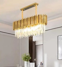 Candelabru Cristal Aliss, Auriu, 80X30cm
