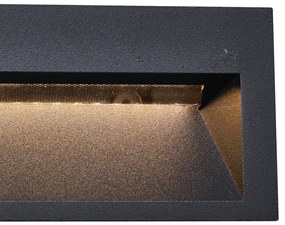 Lumină modernă de perete încastrată neagră 16cm incl. LED IP65 - Mert