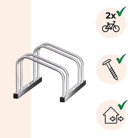Suport pentru 2 biciclete BIKE, 50x32x27cm, argintiu Jurhan