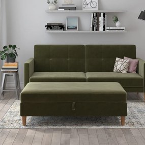 Taburet verde cu tapițerie din catifea Lilly – Støraa