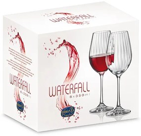 Set pahare de vin Bohemia Royal Waterfall 350ml, 6 buc 650309