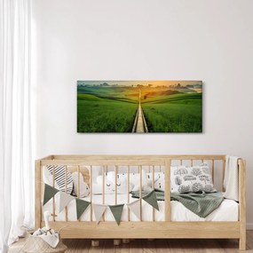 Tablou - Răsărit de soare peste vale (120x50 cm)