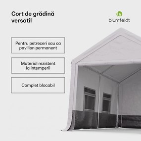 Blumfeldt Party Haven, cort, 400 x 296 x 280 cm, rezistent la intemperii, cadru din oțel, ușor de asamblat, cu pereți laterali