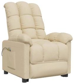 289815 vidaXL Fotoliu de masaj, crem, material textil