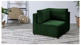 Modul pentru canapea verde cu tapițerie din catifea reiată (cu colț variabil) Nihad modular – Bobochic Paris