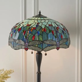 Endon 64069 - Lampă de podea Tiffany DRAGONFLY, 2xE27/60W/230V, Ø 50 cm