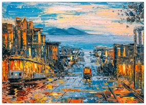 Tablou pe sticlă - Telecabină, San Francisco (70x50 cm)