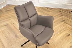 Scaun pivotant modern, Piele Naturala, Maro, PAPILLON