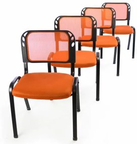 Set de 4 scaune de congres stivuibile - portocaliu