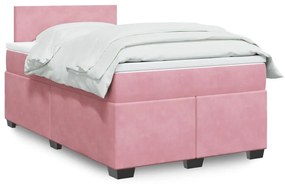 vidaXL Pat box spring cu saltea, negru, 120x190 cm, catifea