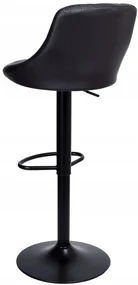 JAKS SCAUN DE BAR ECO-PIELE NEAGRĂ - CROM