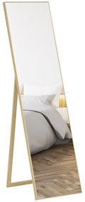 HOMCOM Oglindă rectangulară de podea pentru vestiar, living, baie, hol 40 x 47 x 147 cm natural | Aosom Romania