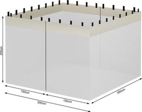 Plasă de țânțari pentru cort de grădină 3 x 3 m ALB
