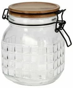 Doză din sticlă EH, cu capac din bambus, 1,1 l
