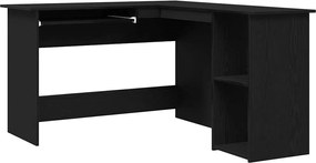vidaXL Birou de colț Stejar Negru 120 x 140 x 75 cm Lemn compozit