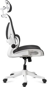 Scaun de birou ergonomic din mesh cu suport lombar și brațe rabatabile OFF 440 alb