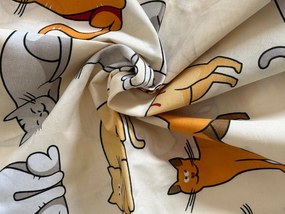 Lenjerie de pat din polibumbac COLORED CATS POLY crem Dimensiune lenjerie de pat: 70 x 90 cm | 140 x 200 cm