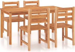 vidaXL Set de sufragerie de grădină, lemn masiv de tec, 5 piese